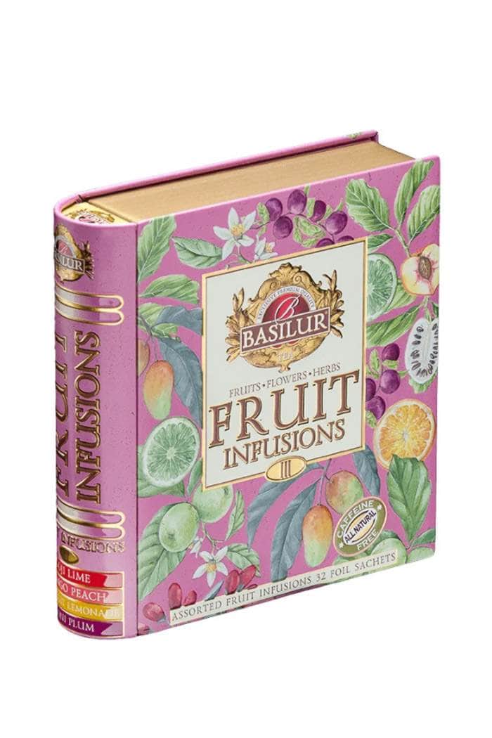Basilur Tea Book Tin 32 Enveloped Tea Bags Fruit Infusions Vol 3