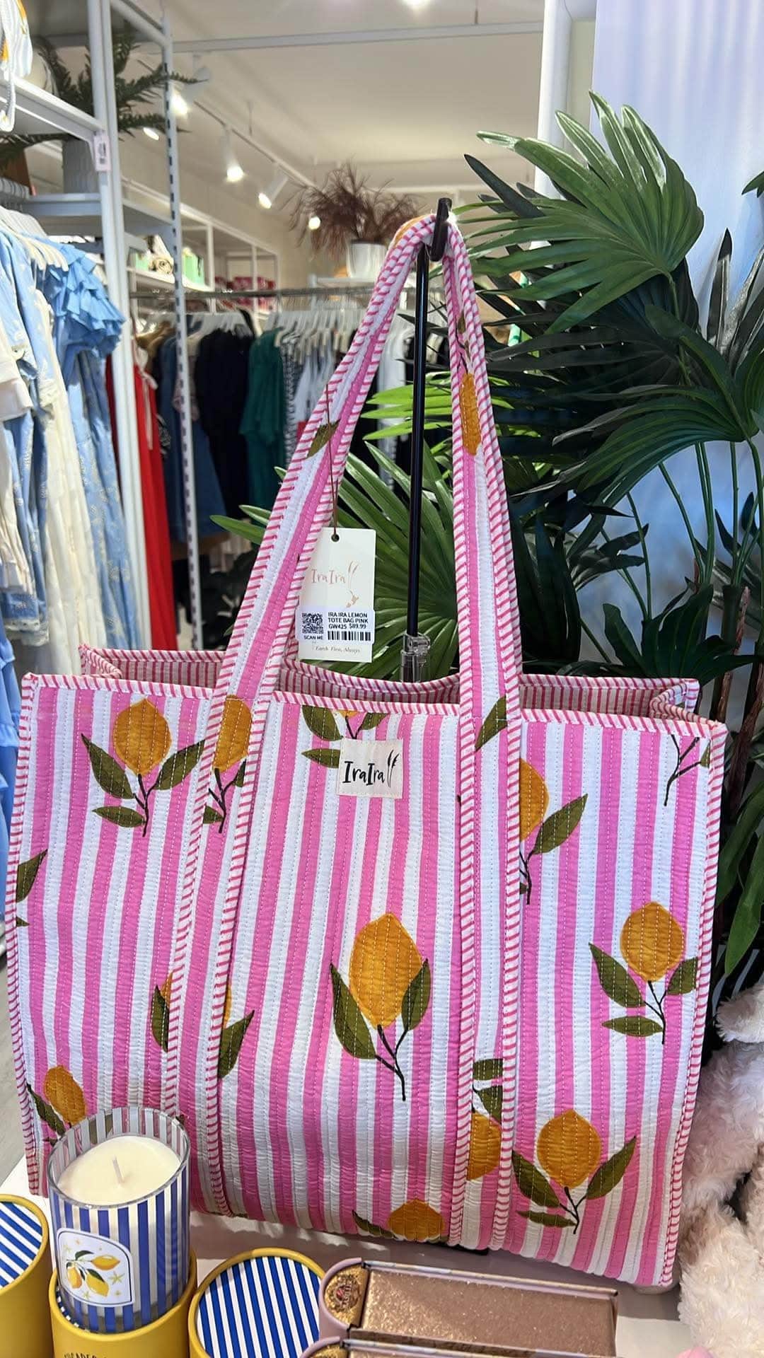 Ira Ira Lemon Tote Bag Pink 2