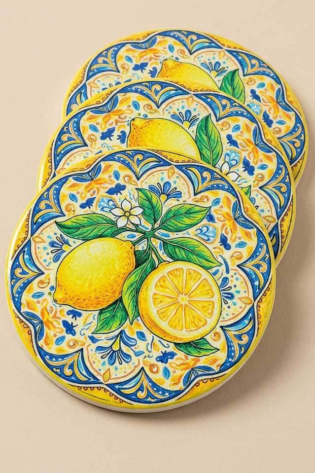 Le Forge Lemon Coasters Yellow 2