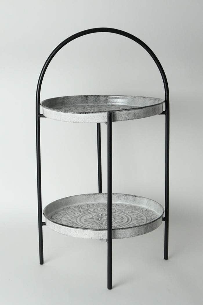 White Tiered Metal Stand