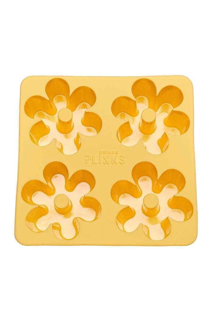 Drinks Plinks Ice Cube Tray Retro Daisy Yellow 2