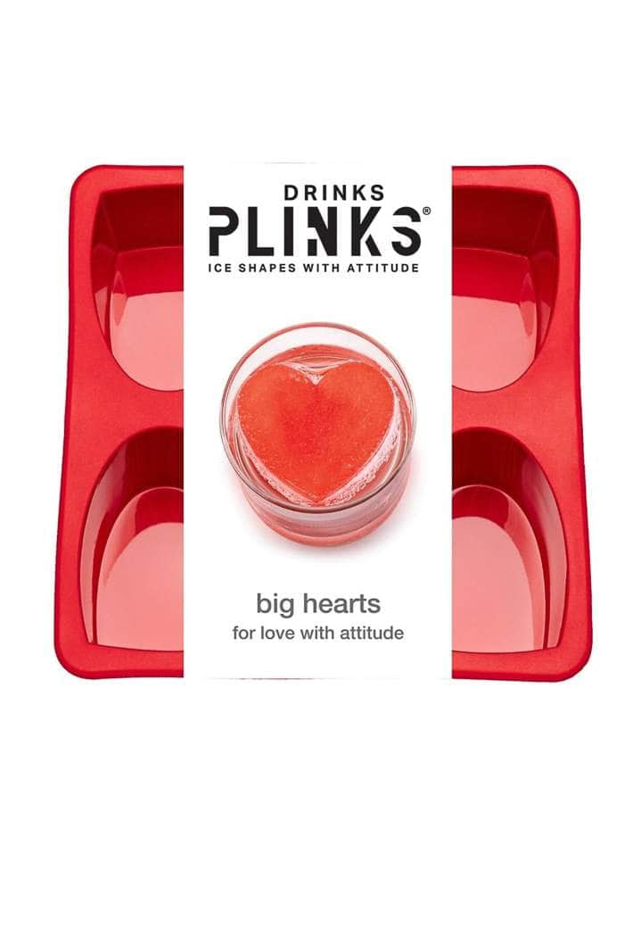 Drinks Plinks Ice Cube Tray Big Hearts Red