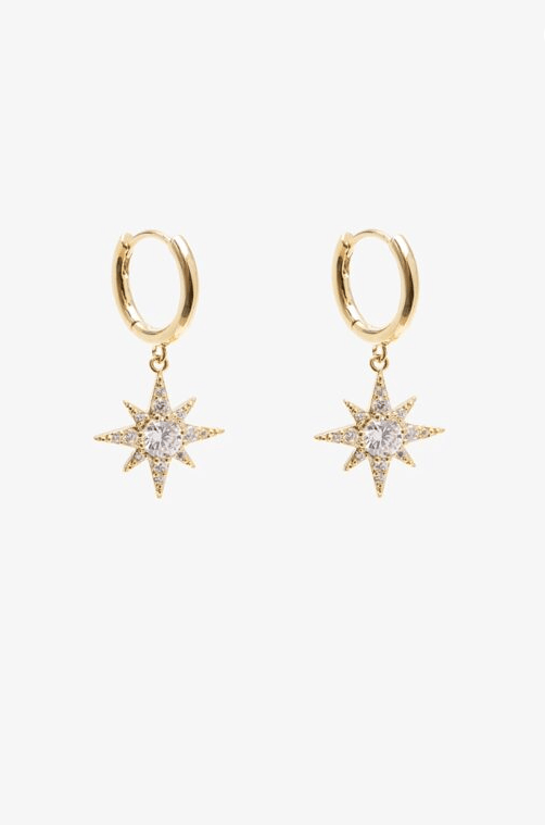 Antler Starlight Huggie Gold