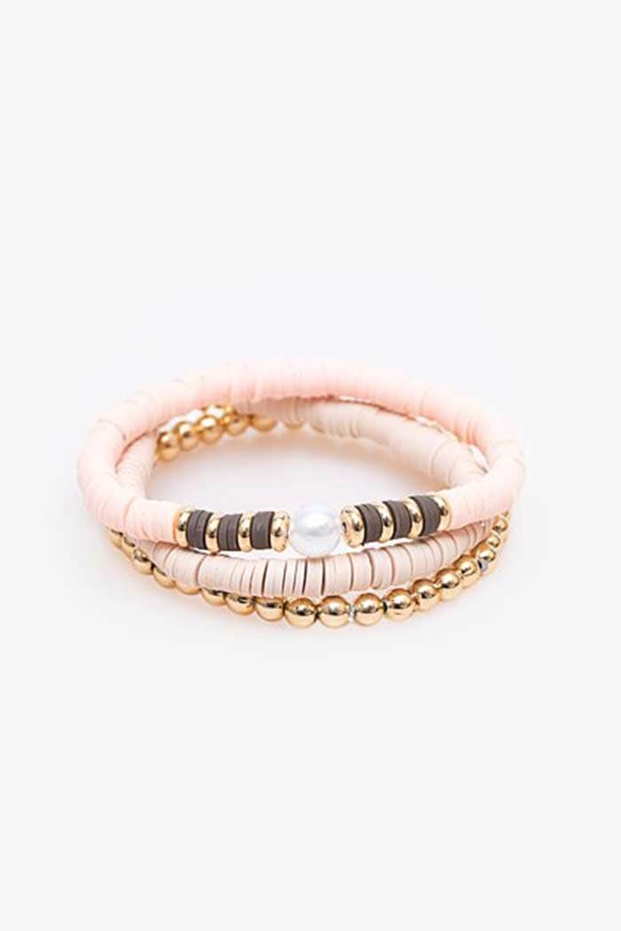 Antler Beaded Bracelet Set of 3 Blush