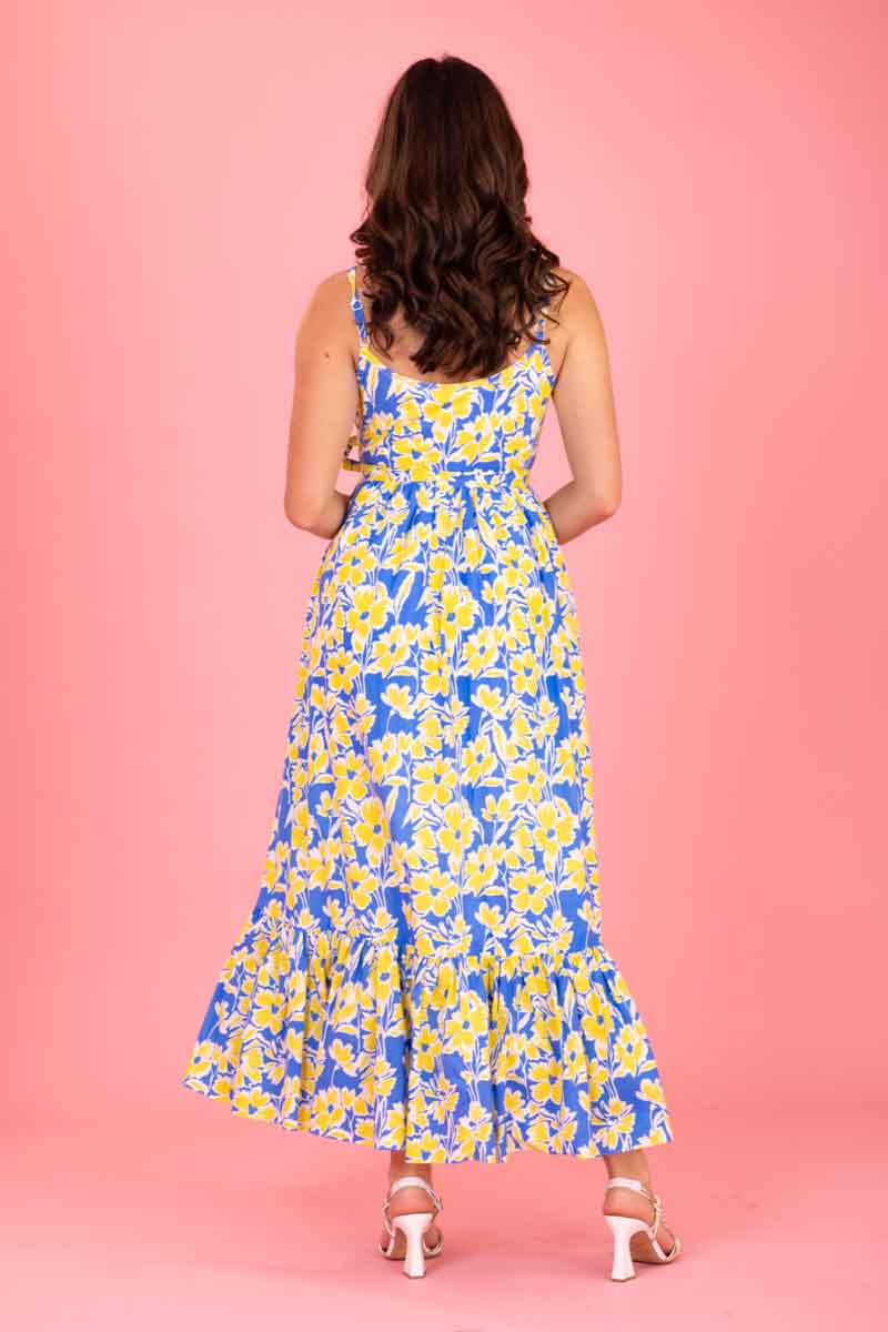 Buy Gigi Maxi Dress Blue Yellow by Charlo online - Augustine