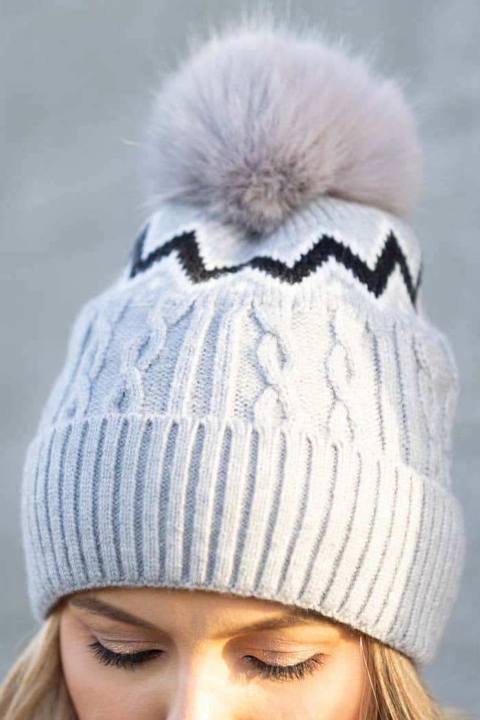 Grey Zigzag Beanie – Augustine