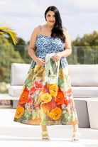 orange poppy maxi dress plus size