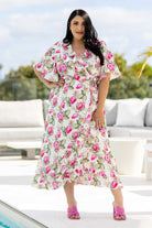 strawberry print wrap dress plus size
