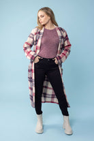 tartan long cardigan
