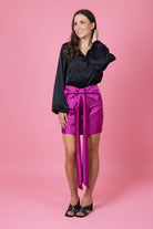 purple bow mini skirt