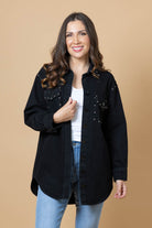 black studded denim jacket