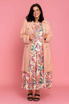 pink trench coat plus size