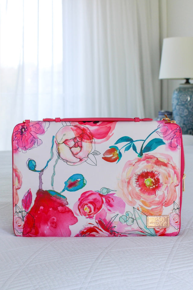 pink Floral print laptop case