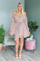 pink floral wrap dress