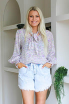 lilac floral top