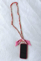 red & pink & gold phone chain lanyard