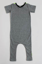 grey marle and fluro yellow baby romper
