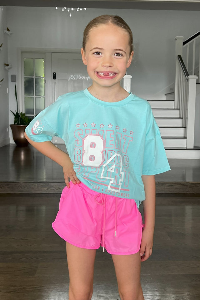 kids pink active wear shorts