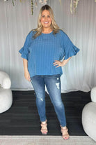 plus size blue top