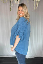 plus size blue top