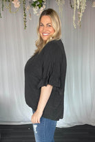 plus size black top