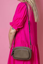 brown leather handbag