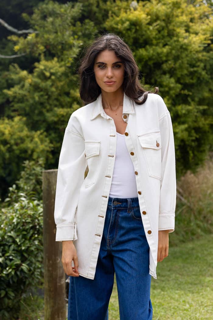 white denim jacket