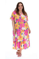 pink floral maxi dress plus size