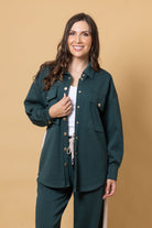 teal shirt shacket plus size