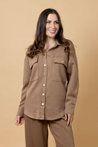 brown shacket plus size
