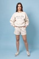 beige casual sweatshort shorts
