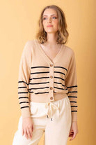 beige knit cardigan