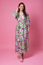 green floral maxi dress