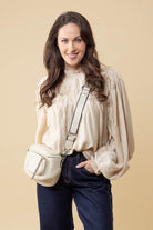 beige ruched top