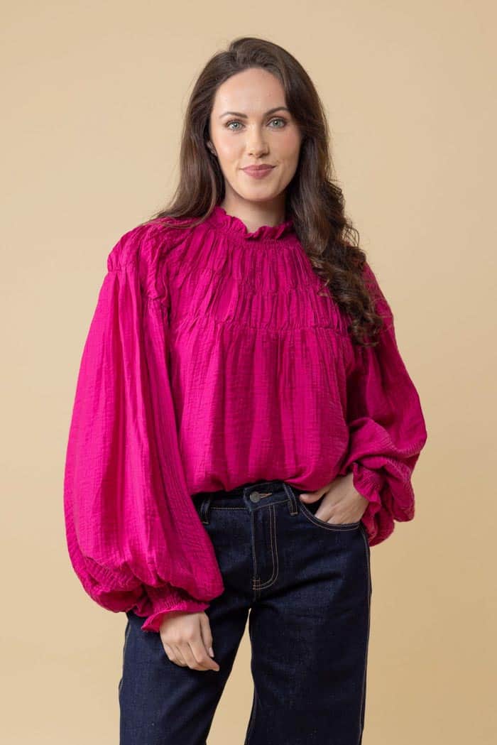 Jontee Long Sleeve Top Pink – Augustine