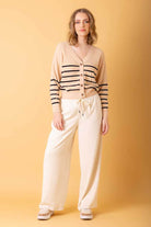 cream wide leg pants