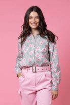 striped floral shirt blouse