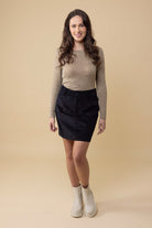 black corduroy mini skirt