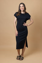 casual black t-shirt dress