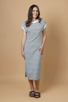 white striped t-shirt dress