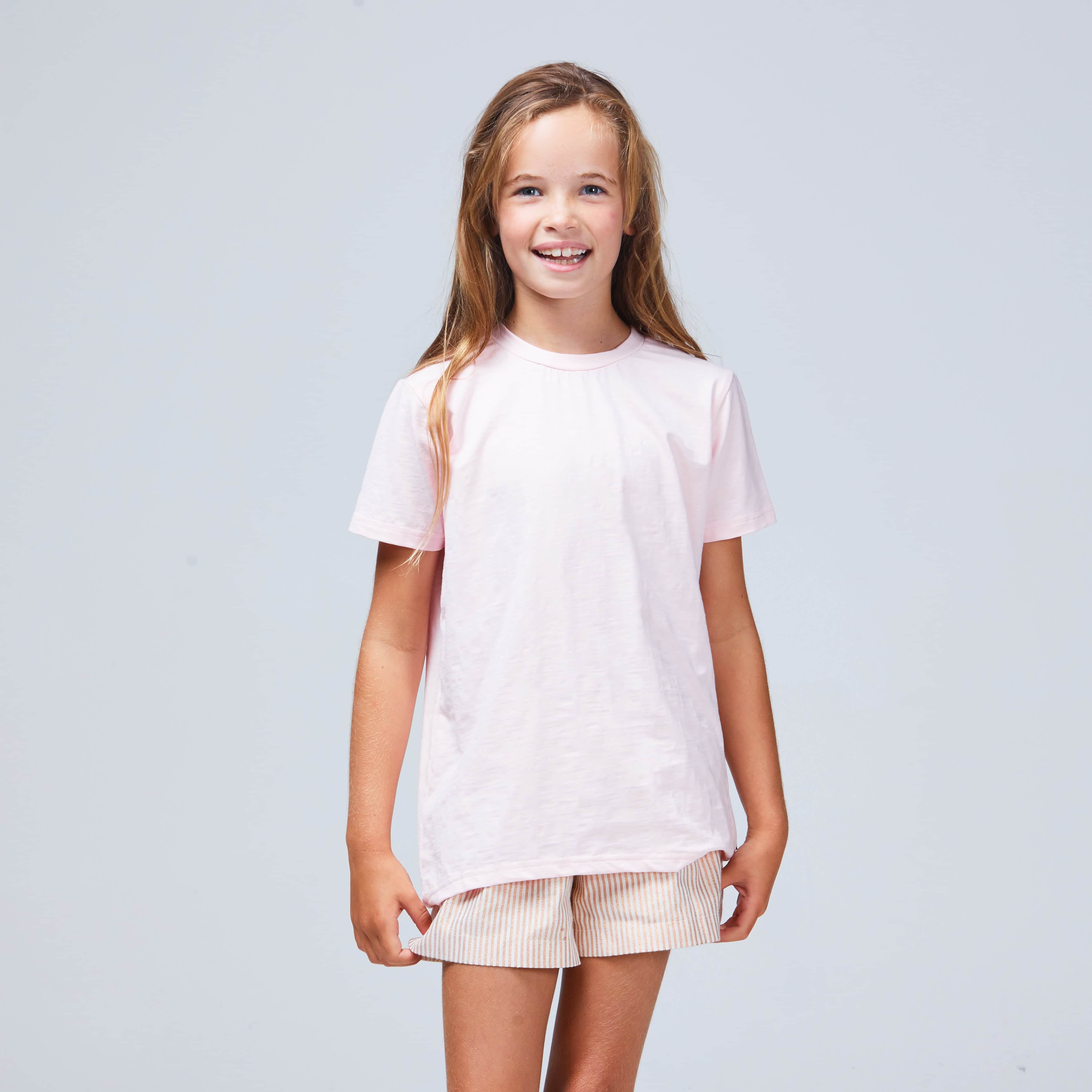 girls basic pink tee