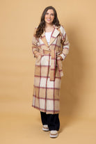 beige tartan coat
