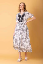 white floral lace dress