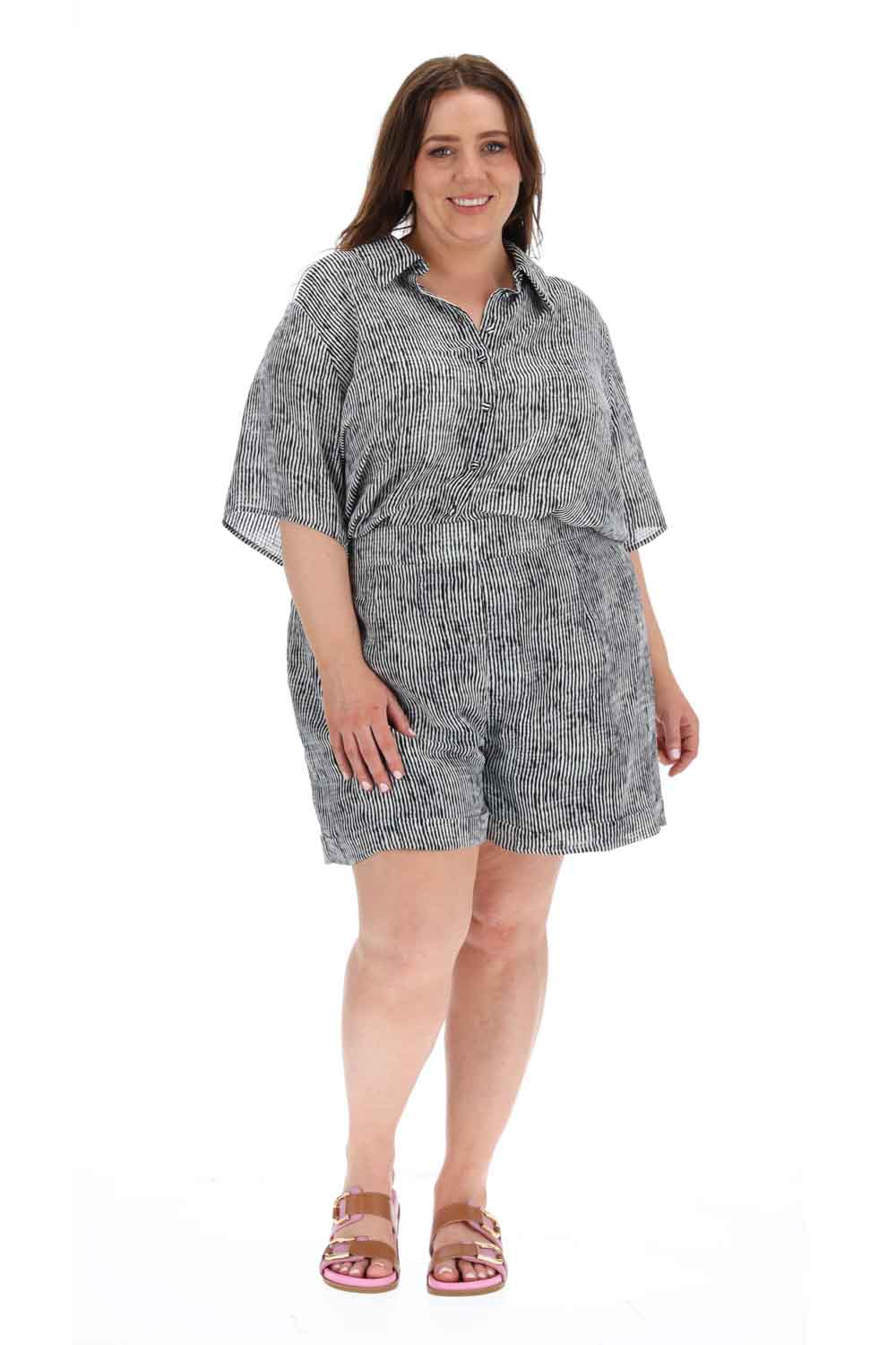black striped shorts plus size