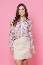 frilly floral blouse plus size
