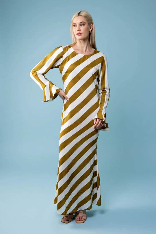 St. Yves Long Sleeve Maxi Dress Dark Pea main image 1