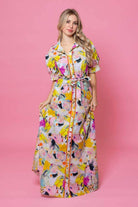 yellow abstract maxi dress