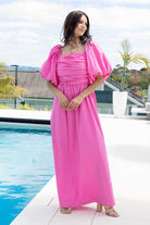 pink cotton maxi dress