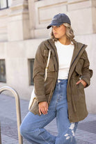 khaki green jacket shiort trench coat