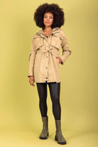 beige jacket shiort trench coat